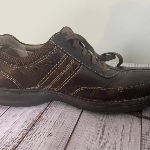 Clarks | Lace up OILY Leather Shoes Comfort SLOAN SIZE 11.5 CASUAL - Picture 5 of 11